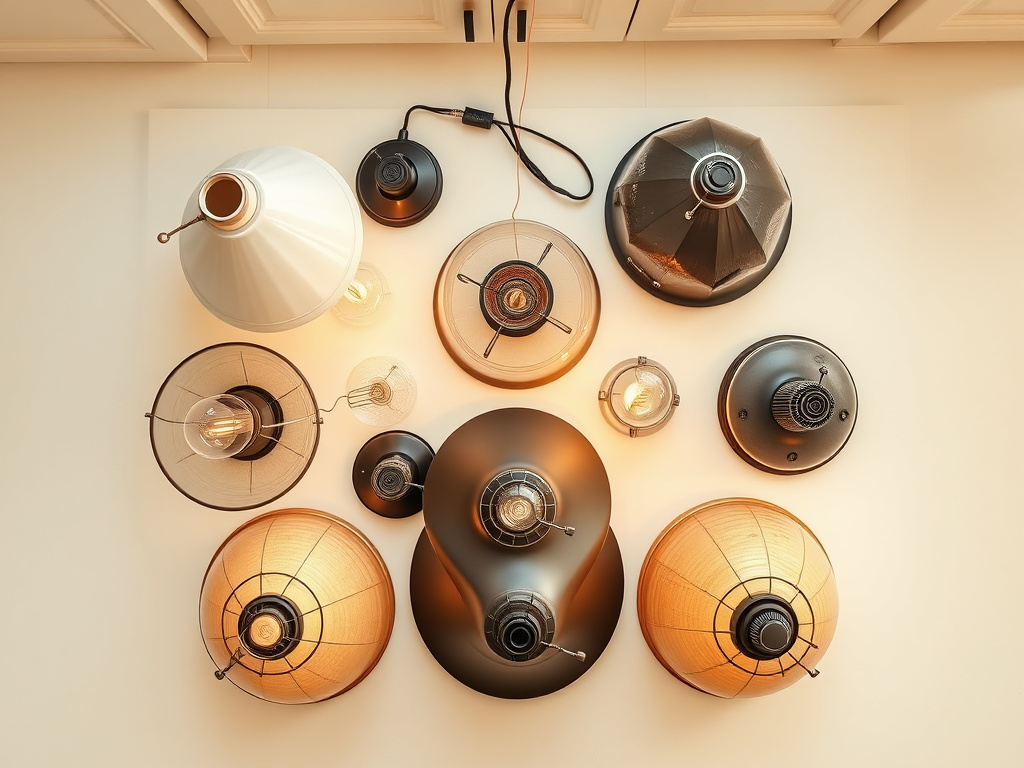 vintage lamp shades - detailed view
