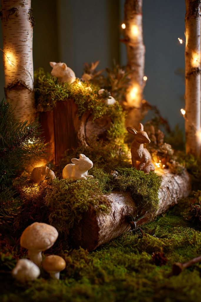 TV stand Christmas decor
