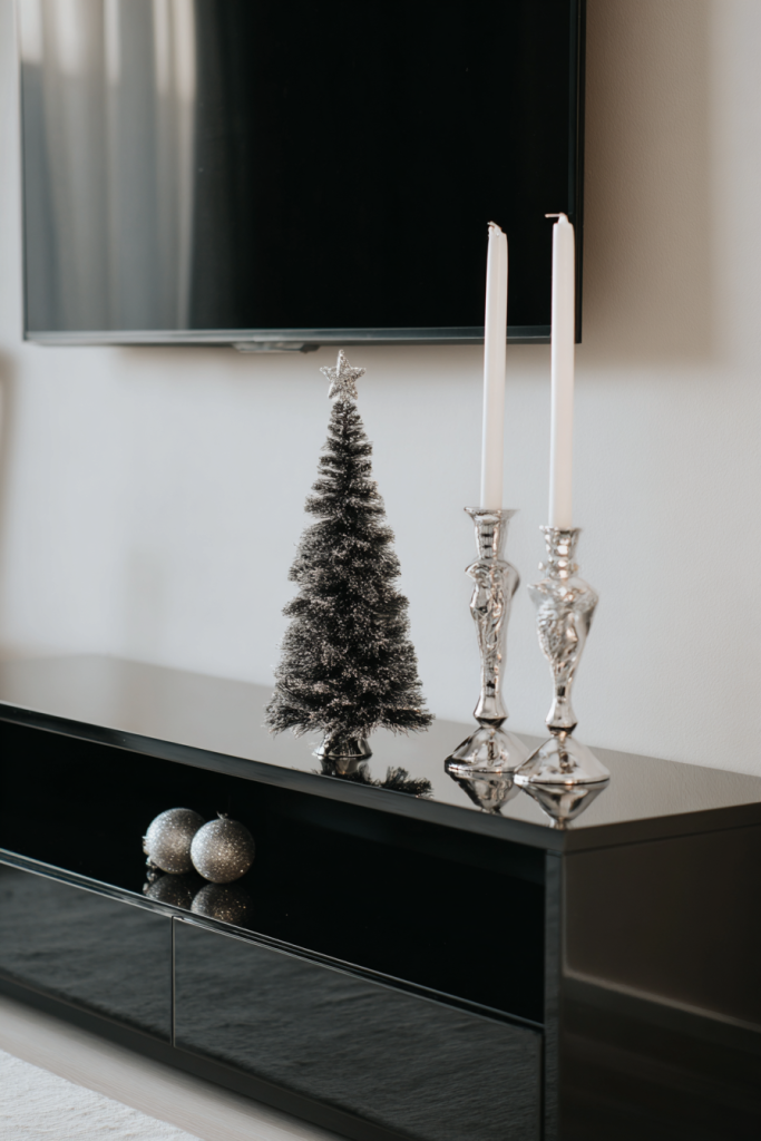 TV stand Christmas decor