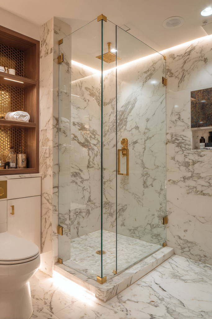 half wall shower ideas