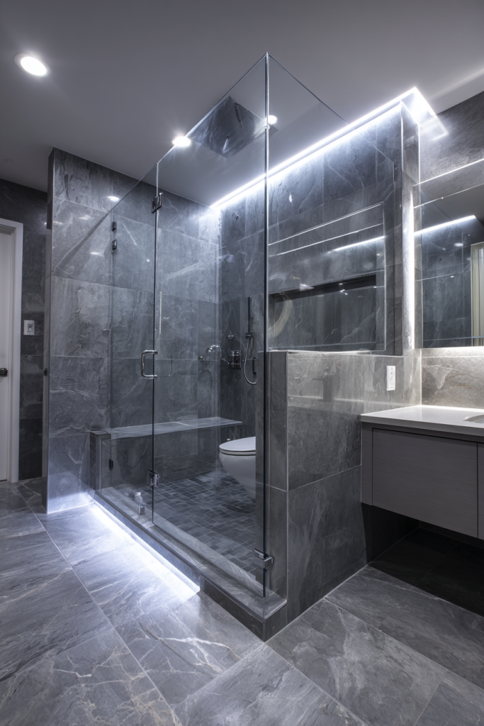 half wall shower ideas