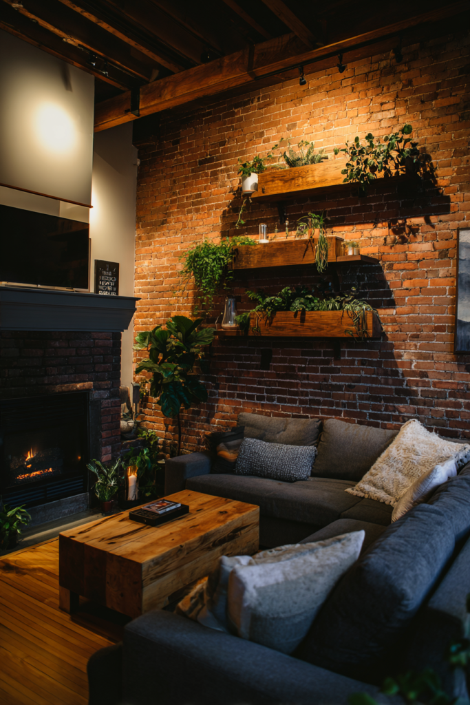 brick accent wall