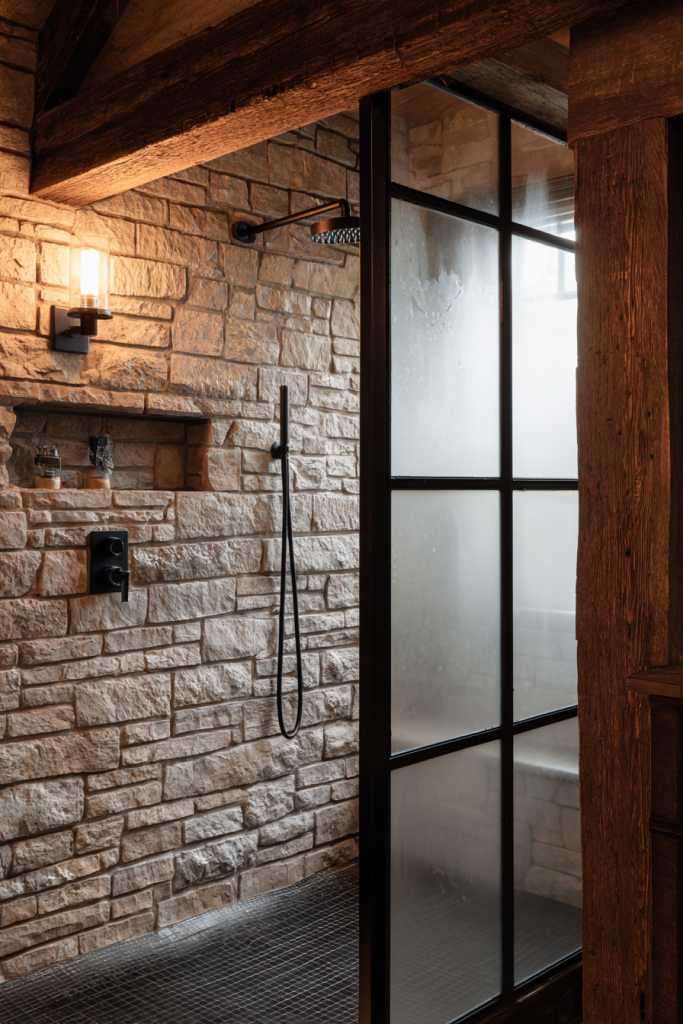 half wall shower ideas