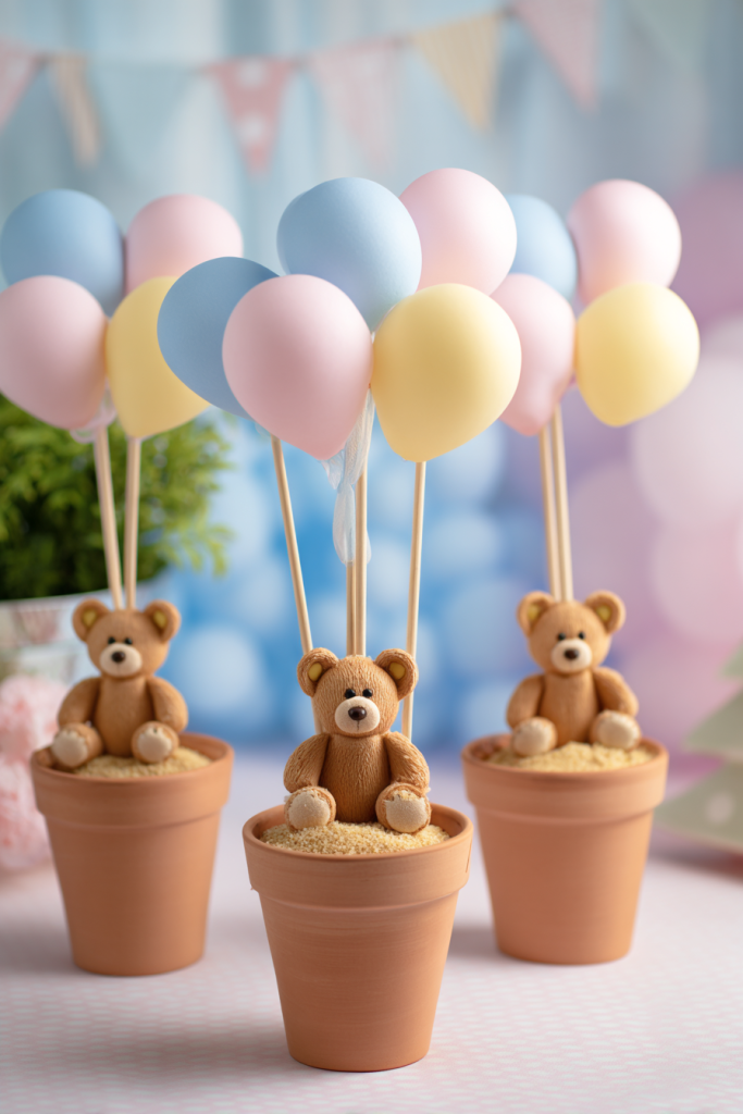 teddy bear baby shower centerpieces