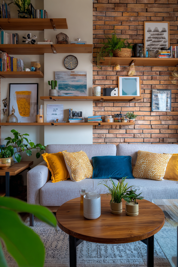 brick accent wall