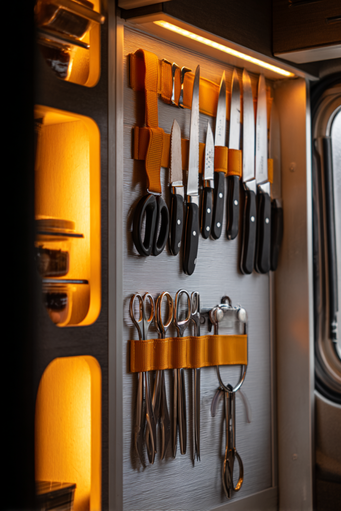 vertical storage camper