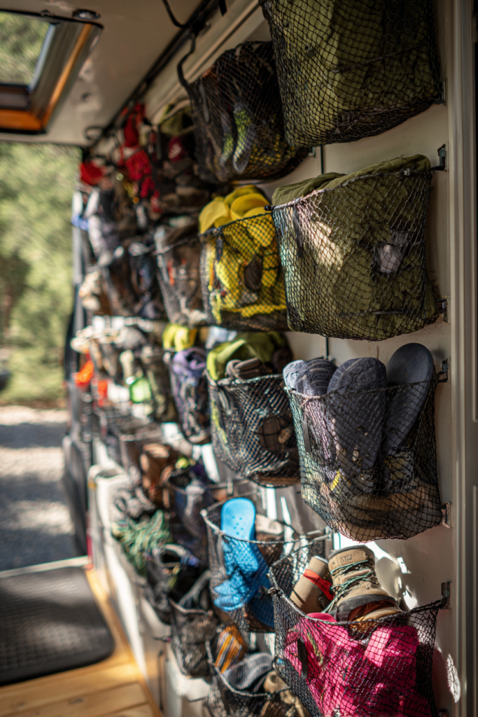 vertical storage camper