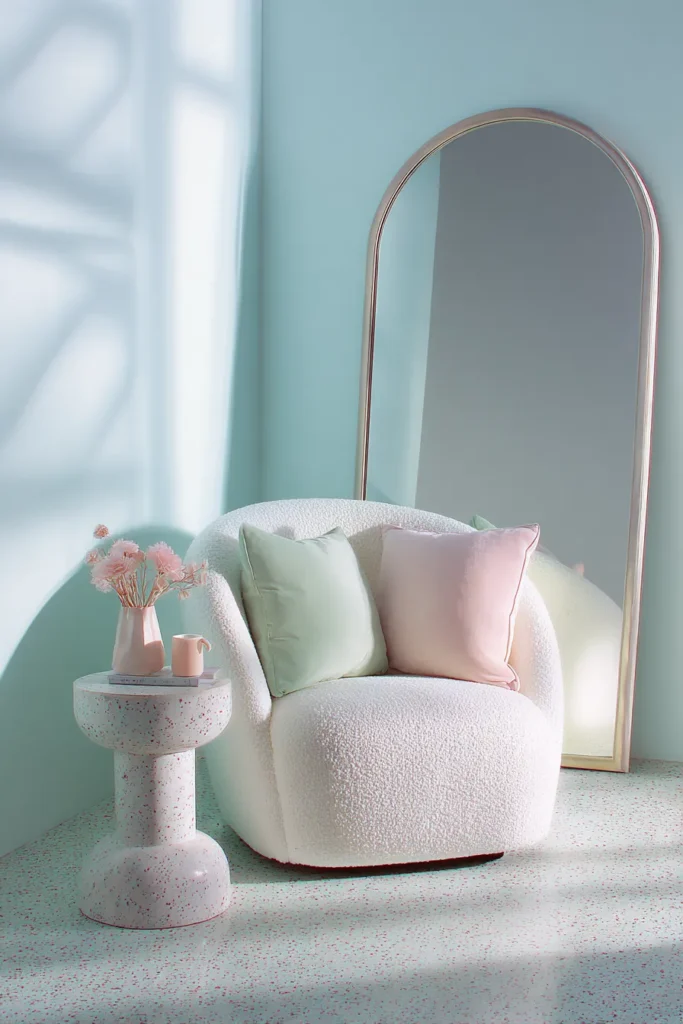 18. Soft Pastels and Curves: A Serene Oasis for Reading Bliss